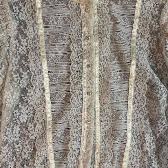 Vintage Gunne Sax Lace Prairie Dress – Victorian Cottagecore size small/medium - Picture 3 of 7